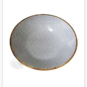WOOD AND ACRYLIC DECORATIVE BOWL